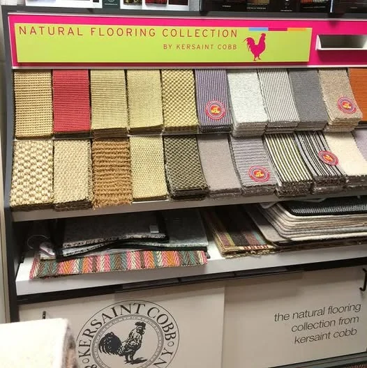 A selection of neutral carpet textures in a display book