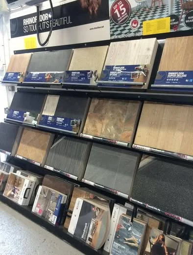 Vinyl sample books on display at Pendle Carpets